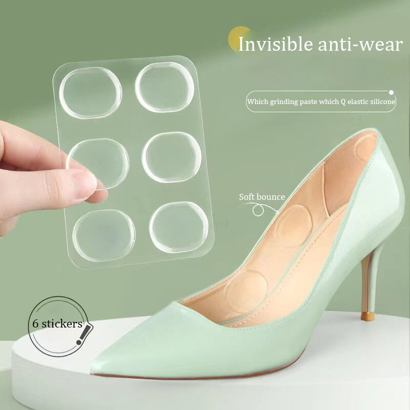 New 6Pcs Silicone Gel High Quality Heel stickers Adhesive Shoe Insole Insert Pad Cushion Foot Care Heel Grips Liner Protector