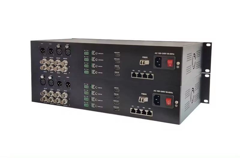 อุปกรณ์สตูดิโอวิดีโอ SDI Video/Ethernet/XLR Audio/DATA TO Optical Fiber Converter
