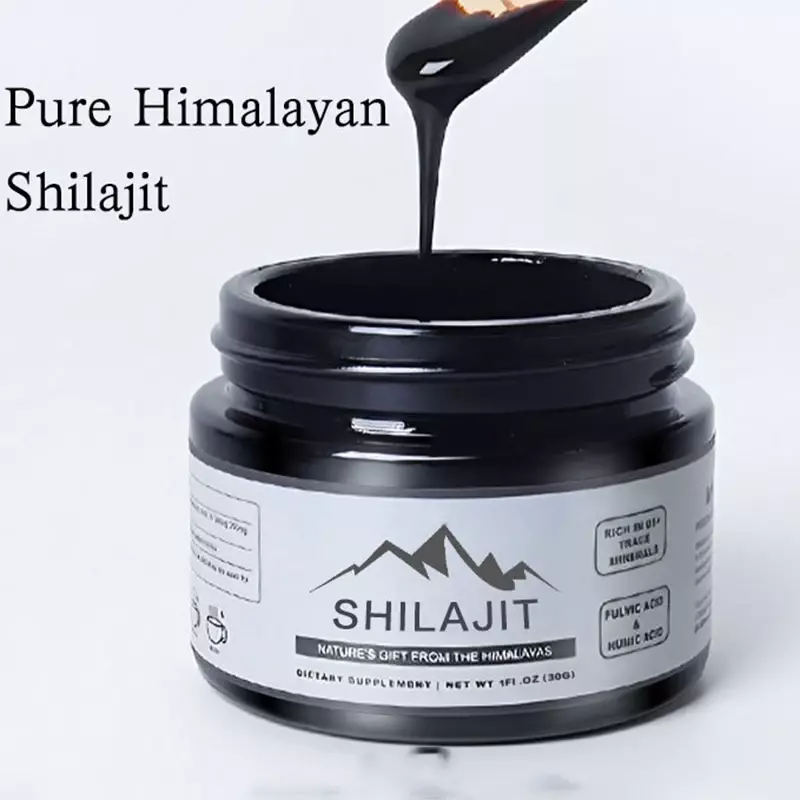Resina Shilajit himalayana pura, resina Shilajit pura naturale laboratorio acido fulvico testato 85 + minerali in tracce
