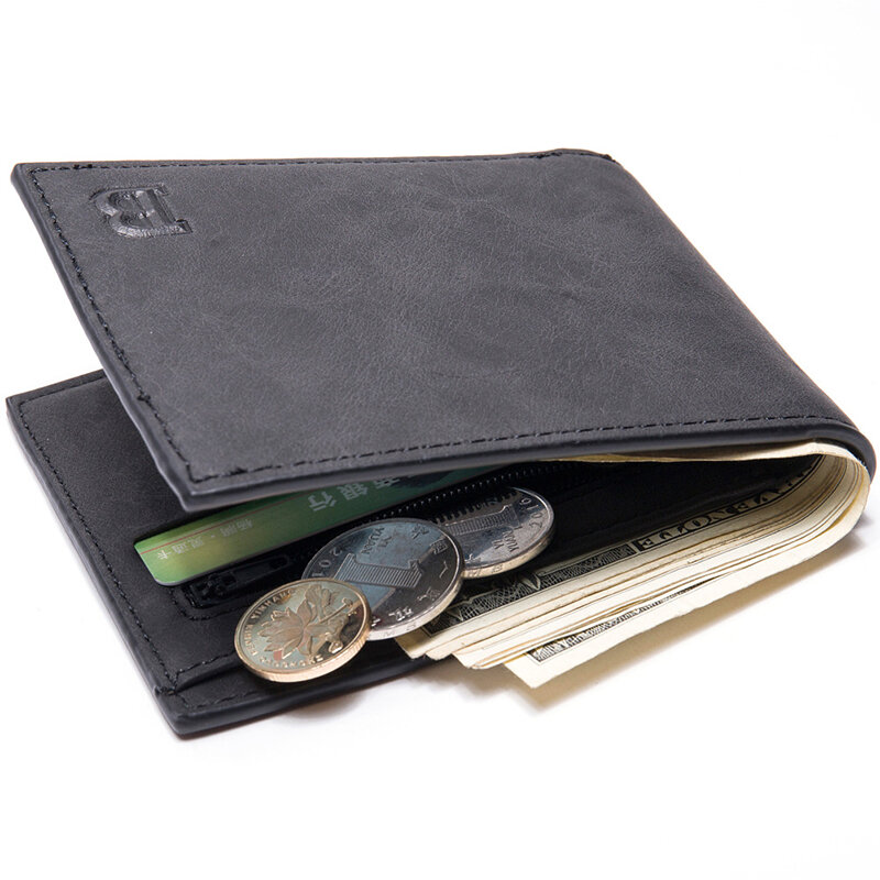 Wallet Men Leather Purse for Men Wallets with Zipper Card Holder Coin Pocket Male Money Bag Classic Monederos De Hombre