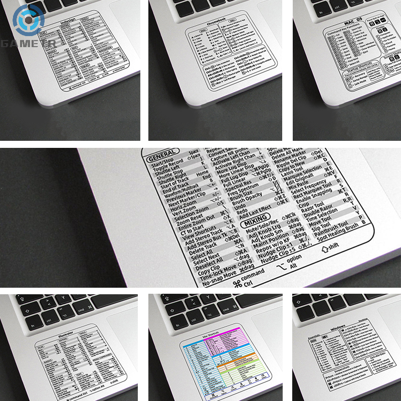 การอ้างอิงคอมพิวเตอร์แป้นพิมพ์ลัดสติ๊กเกอร์กาวสำหรับ Windows PC แล็ปท็อปเดสก์ท็อปสำหรับ Lightroom shortcut สำหรับ MacBook ทางลัด