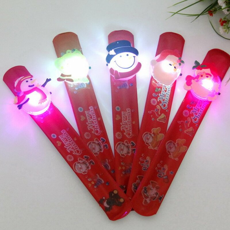 크리스마스 장식 LED 밴드 라이트 클랩 링 라이트 업 손목 밴드, 최고의 선물