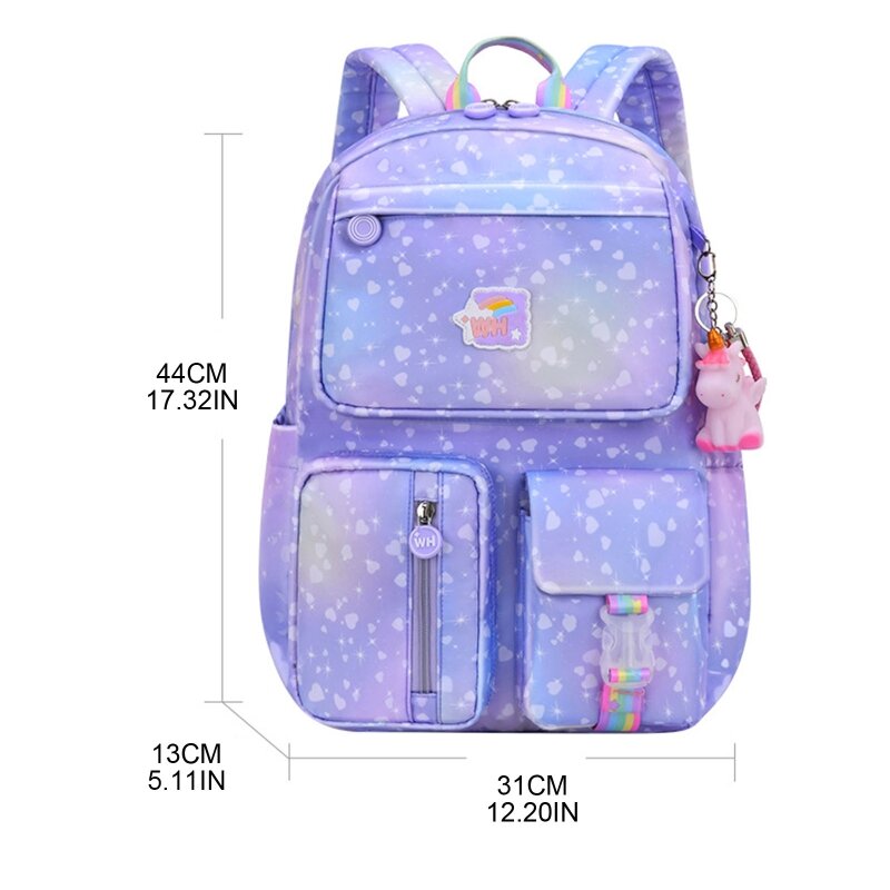 Mochila con múltiples bolsillos, mochila escolar antirrobo dibujos animados para niñas y niños