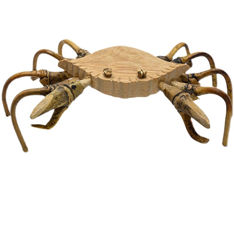 Bamboo and wood animal toys, crabs, mantis beetles, turtles, seven starred ladybugs, handmade decorative toys