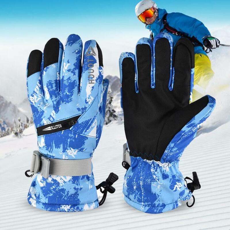 Rękawiczki rowerowe 1 para wygodna pluszowa podszewka odporna na zużycie zimna pogoda ciepłe rękawiczki na zewnątrz