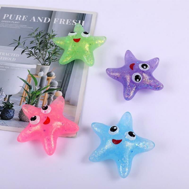 Starfish Squeeze Toy Cozy Touch Soft Rebound Shine Sequins Mini Cute Pinch Toy Relieve Stress TPR Creative Squishes Decompressio