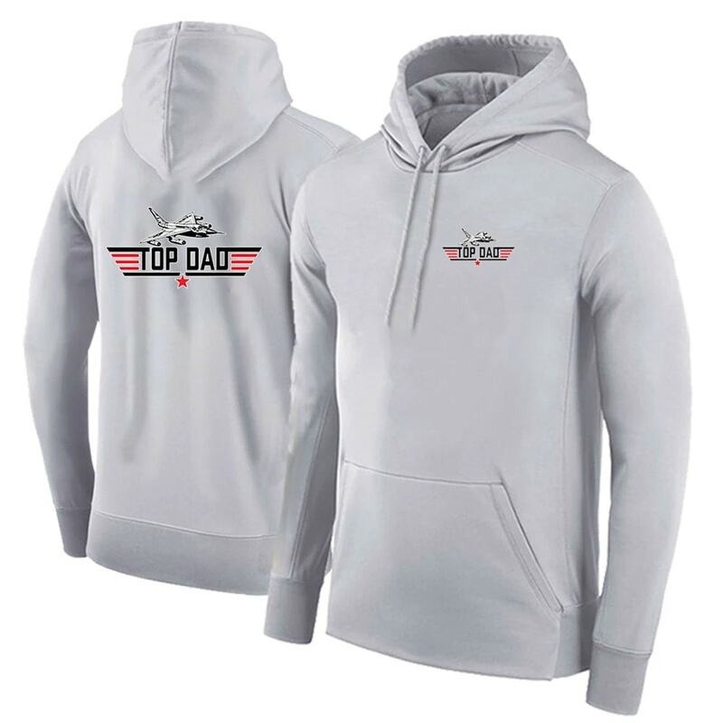TOP DAD TOP GUN Movie 2024 Men Spring and Autumn Popular Casual Solid Color Pullover Hoodie Printing Comfortable Outdoors Tops