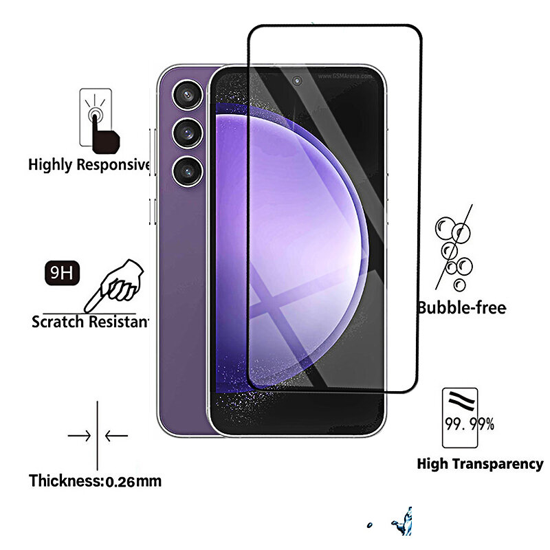 Protector de pantalla de vidrio templado para Samsung Galaxy S23 FE, S22, S21 Plus, S23fe, S20fe, S21Plus, S21FE