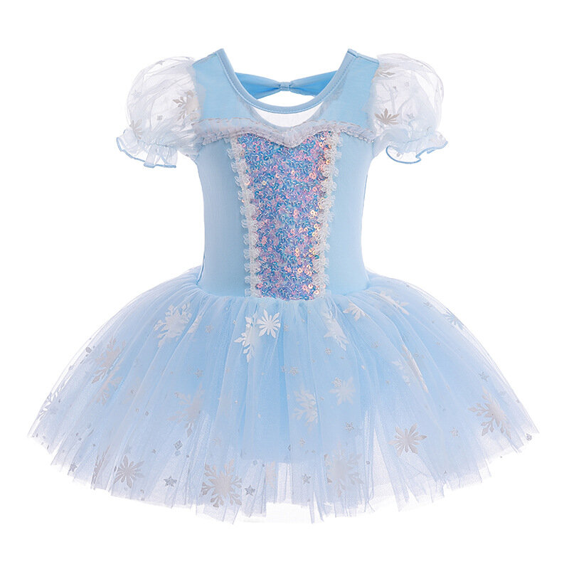 Little Girl Princess Ballet Practice Dress Kids Birthday Party Snow Queen Rapunzel Jasmine Aurora Belle Fluffy Dance Tutu Dress