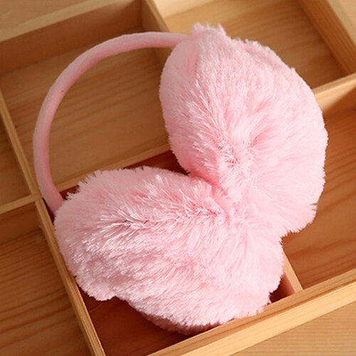 Women Cute Winter Earmuffs Pink Plush Warm Comfortable Men and Women Ear Muffs Earwarmers Gift For Girls