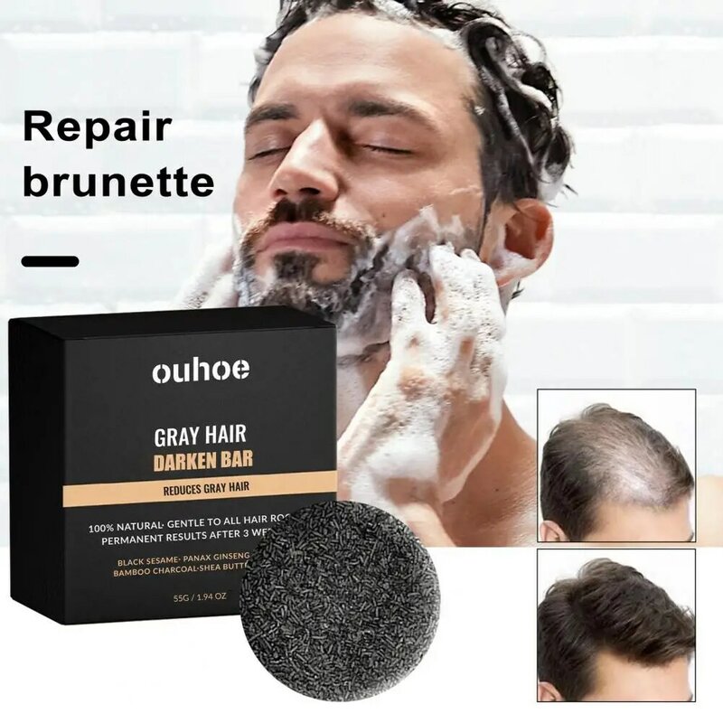 Hair Soap Scalp Circulation Improvement Shampoo Natural Gray Hair Reverse Bar Non-irritating Soap for Healthy Scalp Circulation