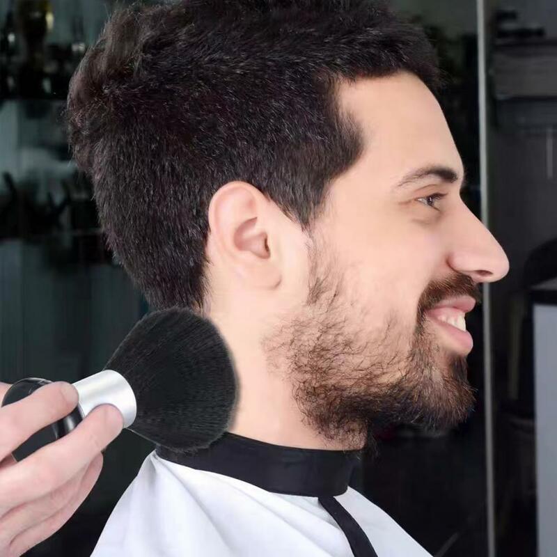 Pescoço macio e rosto espanador para barbeiro, escova de barba preta, escova de cabelo, corte de salão, cabeleireiro, maquiagem ferramentas, 1pc