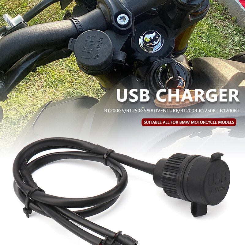 Motorcycle Charger Adapter Power Supply Socket USB Dual Port For BMW G310GS F650GS F750GS F700GS F850GS F800GS F900R C400X R18