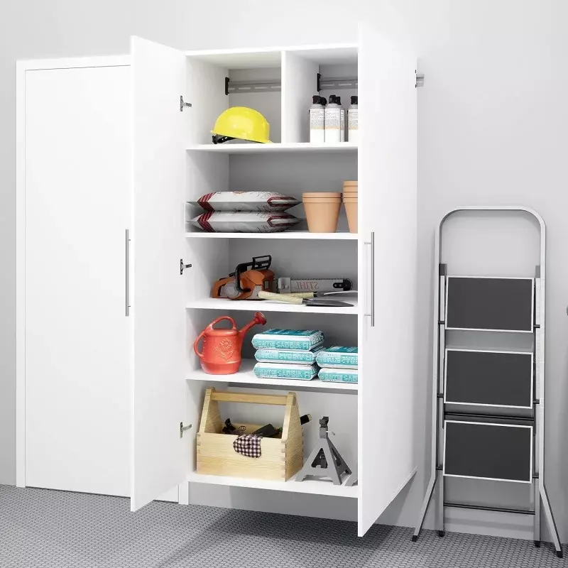 Grande armário de armazenamento Prepac, armário branco imaculado com prateleiras e portas de armazenamento, ideal para Bin e General St, 36 in