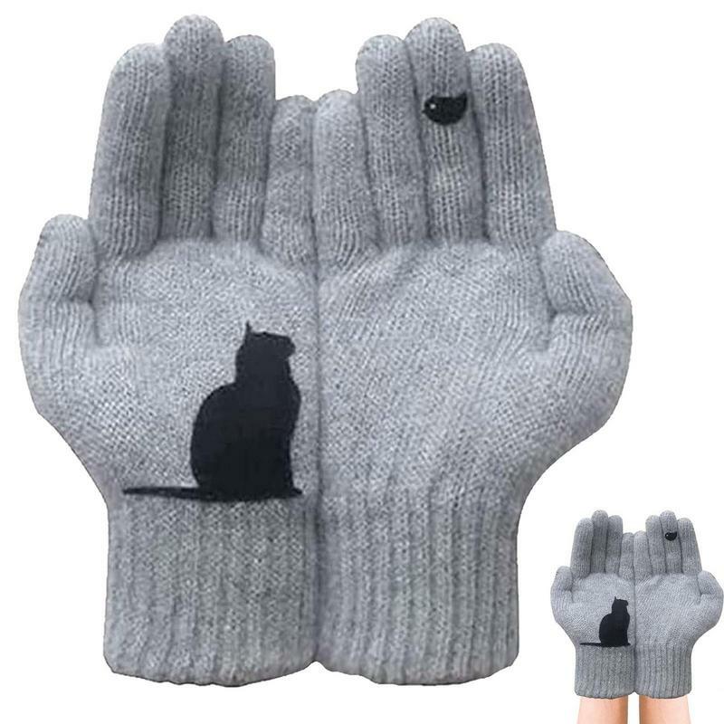 猫ファン綿手袋猫鳥手袋猫ファン綿手袋肥厚寒さ見て手袋熱手袋女性男性