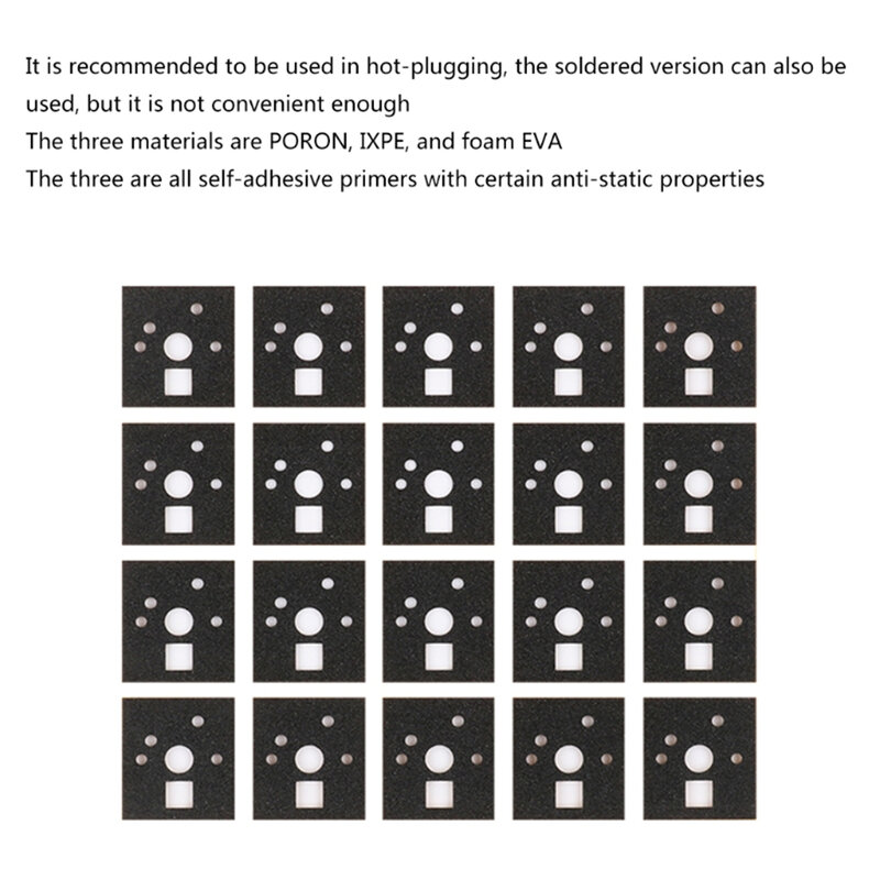 120 Pieces Mechanical Keyboard Switch Sticker Noise Dampener Foam Sound Reduction Insulation Film for Switch Stabilizer