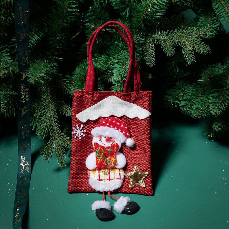 Party Festival Props Christmas Decoration Ornament For Children Kids Candy Bags Christmas Present Bag Tote Bag Gift Pouch