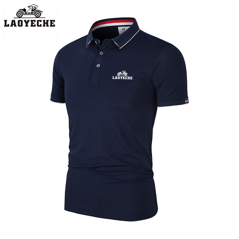 Laoyeche-Polo bordado para hombre, camisa con solapa de alta calidad, novedad de verano