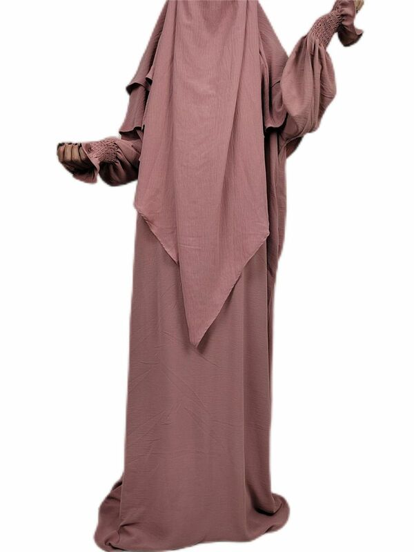 Medio oriente arabo donna manica lunga stile etnico abiti musulmani Abaya con Hijab abito lungo con cappuccio Hijab Dubai vestiti