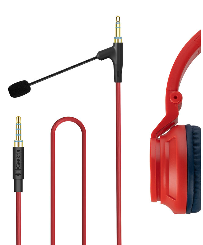 Geekria Boom Mic Headphones Cable for Online Class, Compatible with Riwbox FB-7S,EKids Spiderman, Batman Kids Headsets