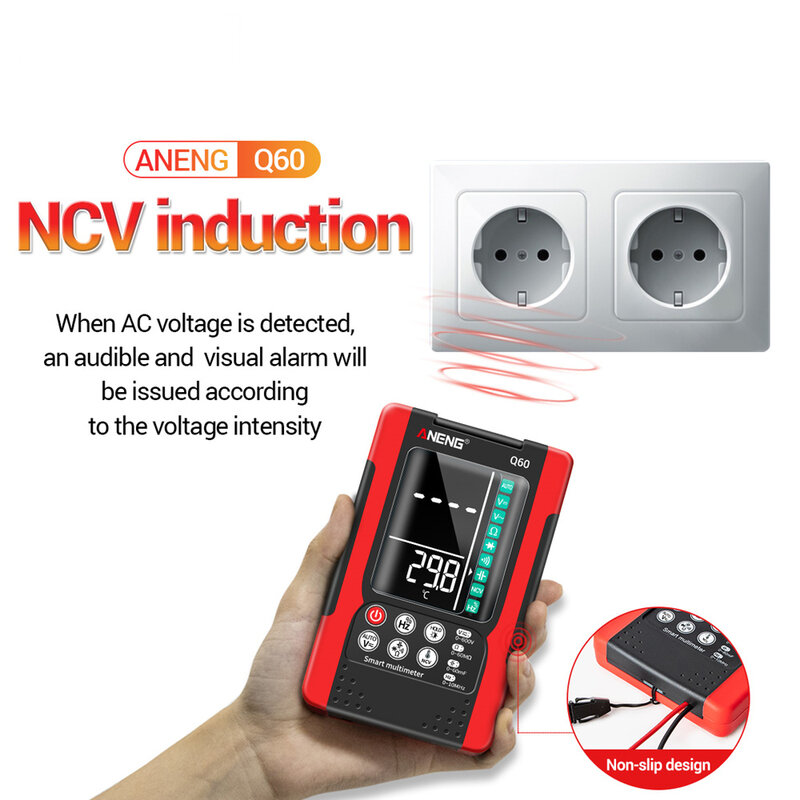Intelligent Multimeter NCV Inductive Measurement High Accuracy Burnproof 6000 Counting Electrical Instrument Multimeters
