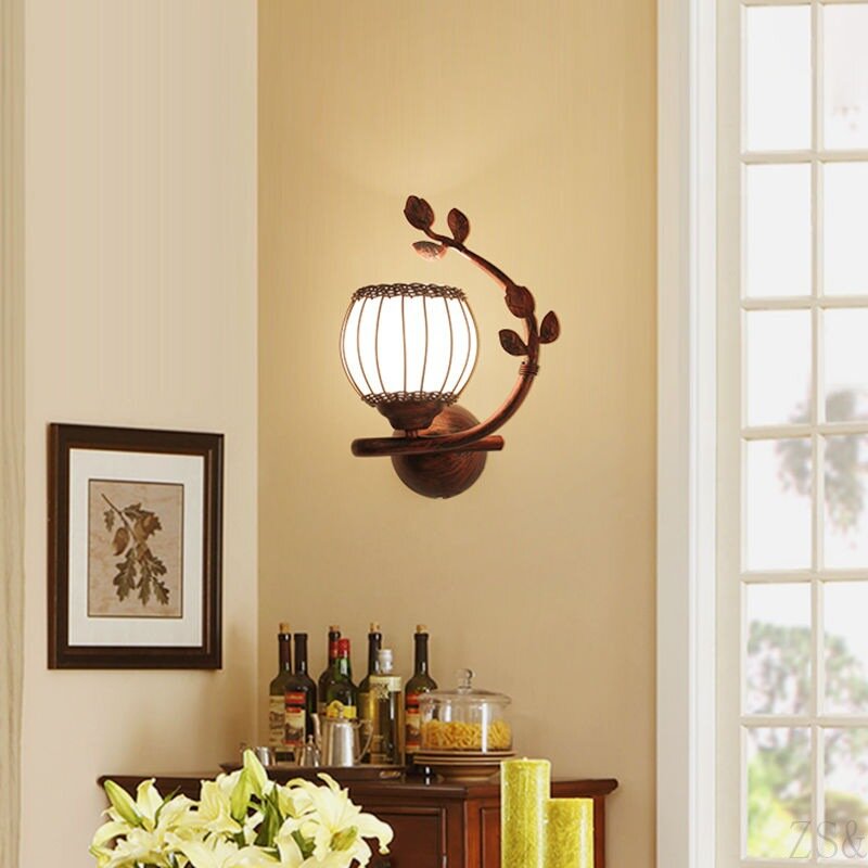 American Style Rural Retro Creative Wall Lamp Bedroom Living Room Bedside Lamp Modern Minimalist Hotel LED Wall Lamp
