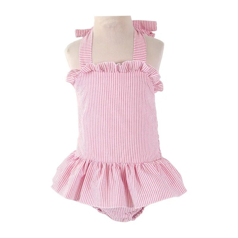 Ruffkids Plaid 100% Cotton Baby Clothes Ruffle Toddler Girls Swimsuit One Piece Beachwear Matching Boys Shorts  Kids Swimwear