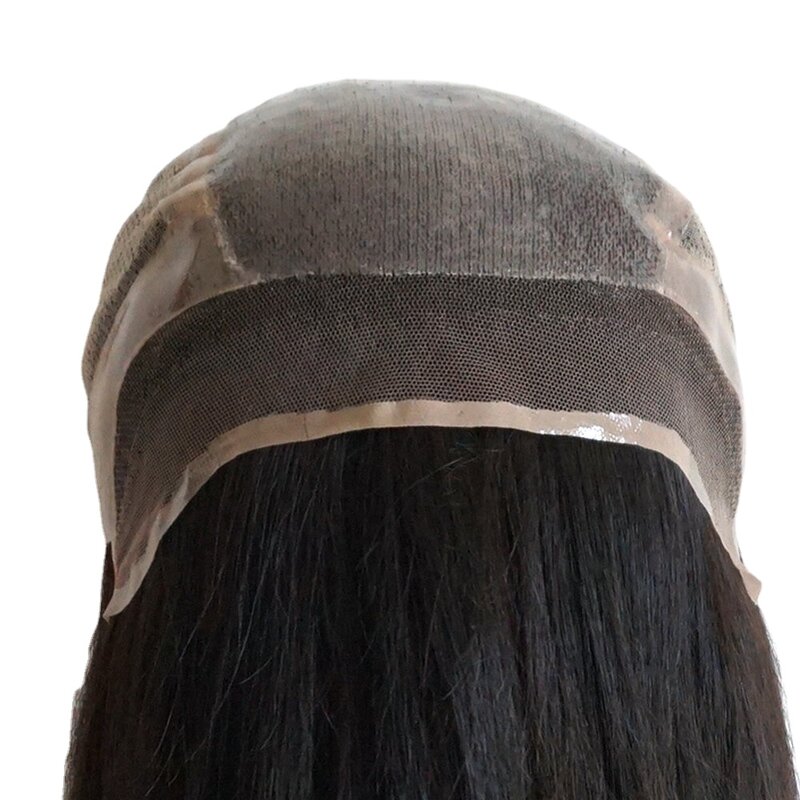 Hstonir-peluca Meidical de silicona con frente de encaje suizo, pelo Remy europeo sin pegamento, pelo largo para pacientes, Tops antialérgicos, G038
