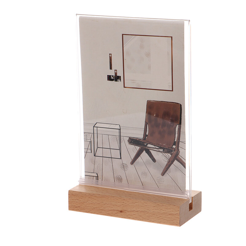 Soporte de exhibición de mesa acrílico A4, soporte de doble cara, carga inferior, estilo de retrato, menú, papel, marco de fotos Ad