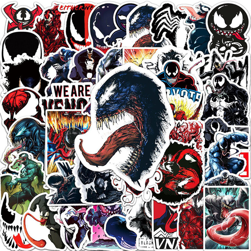 Disney Classic Movie Venom Comics Adesivos, Decalques de Graffiti legal à prova d'água, Papelaria DIY, Etiqueta clássica do divertimento do capacete, 10 pcs, 30 pcs, 50pcs