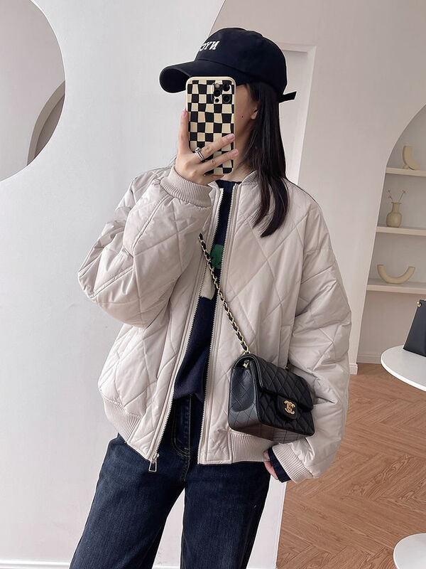 Chic Solid Simple Short Parkas Women Fashion Loose Leisure All-match Puffer Coats Female Warm Soft Spliced Windproof Overcoats