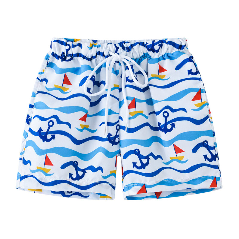 Bañador para bebés de 2 a 8 años, pantalones cortos de playa con patrón de dibujos animados, traje de baño, 2024