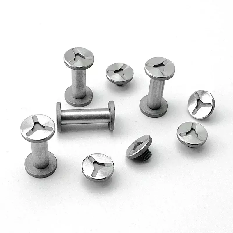 4Set M4 Stainless Steel Knife Handle Fastening Screw for DIY Knife Handle Making Material Spindle Screw Furniture Mounting Rivet