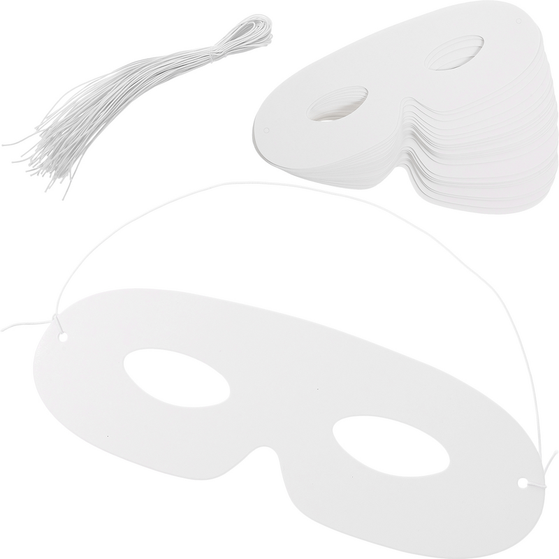 Topeng kertas kosong DIY topeng Cosplay buatan tangan dicat dekorasi topeng mata putih