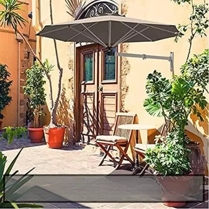 Ombrellone da giardino montato, ombrellone da esterno con palo regolabile, ombrellone parasole con sfiato del vento, ombrelloni da giardino