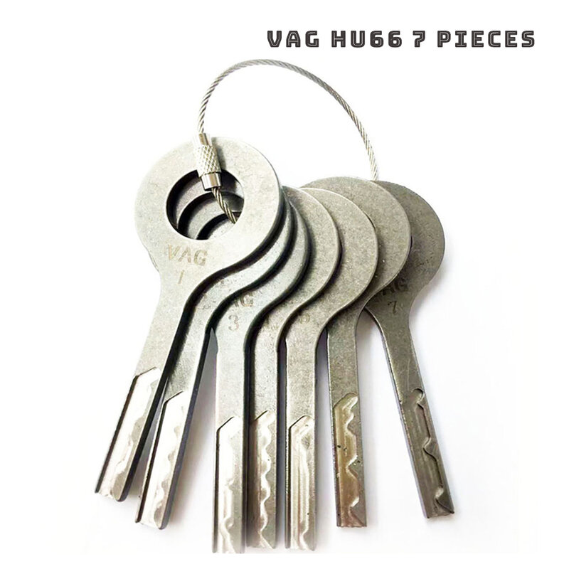 Kunci Jiggler untuk VAG Inner Groove tukang kunci pilih HU66 pilih 7 buah baja antikarat berbeda alat tukang kunci untuk BMW,FORD ,VW