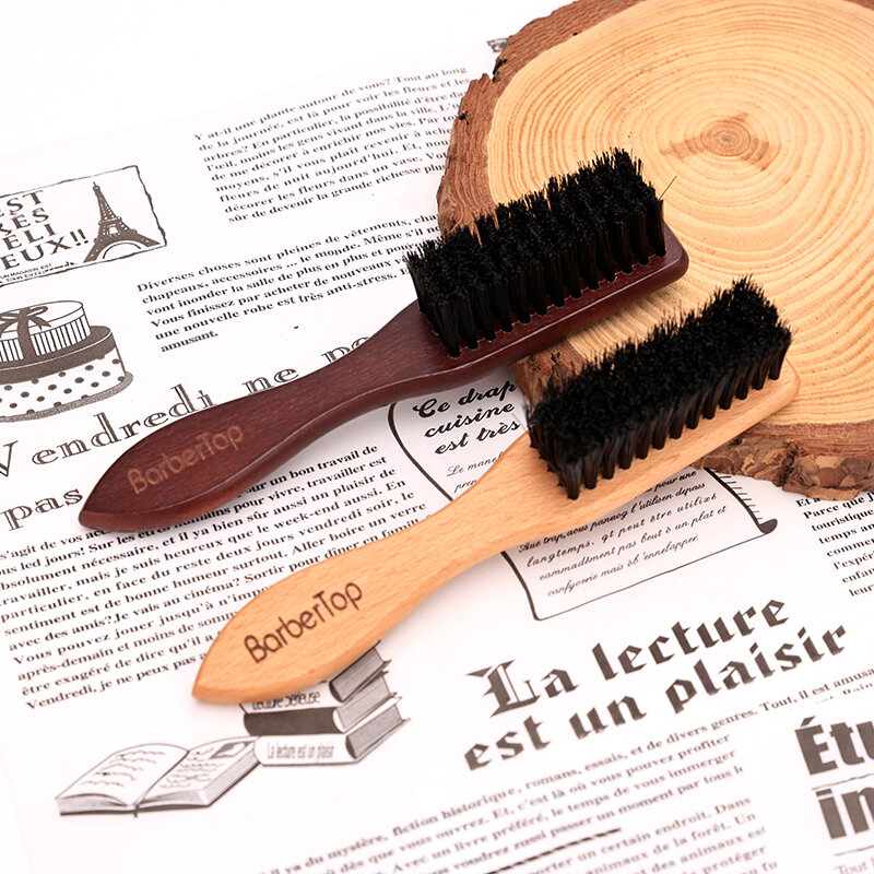 BARBERTOP spazzola professionale per la pulizia dei capelli morbidi da uomo manico in legno spazzola per barba parrucchiere spolverino per il collo pettine per rimuovere i capelli rotti