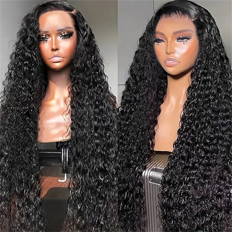 13x6 Water Wave Lace Front Wigs For Women Glueless Brazilian Hair 32-8 Inch Deep Wave 13x4 Hd Lace Frontal Curly Human Hair Wig