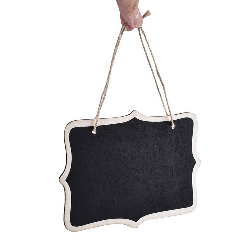 Mini Rectangle Chalkboards Double Sided Black Board Message Board Signs Wedding Table Number Holder Sign Note Wood Board