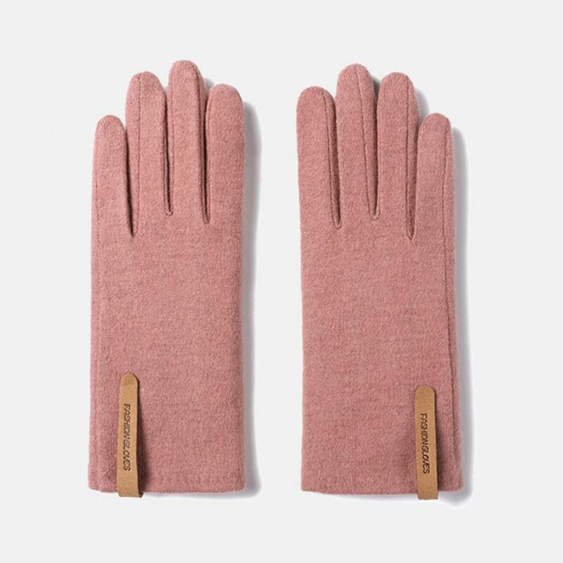 Fleece Gloves 1 Pair Exquisite Fine Craftsmanship Extended Wrist  Winter Touch Screen Fleece Cycling Gloves Daily Wear