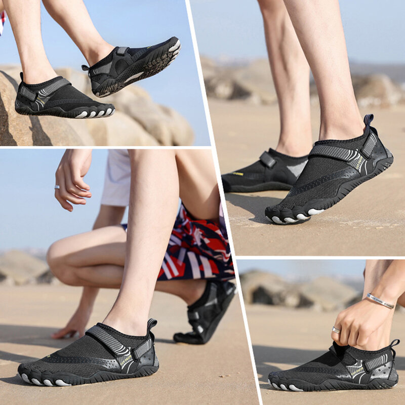 Zapatos de agua de natación Unisex para hombre, sandalias de playa al aire libre descalzas, zapatos acuáticos aguas arriba, zapatillas de deporte antideslizantes de talla grande para buceo en el río y el mar
