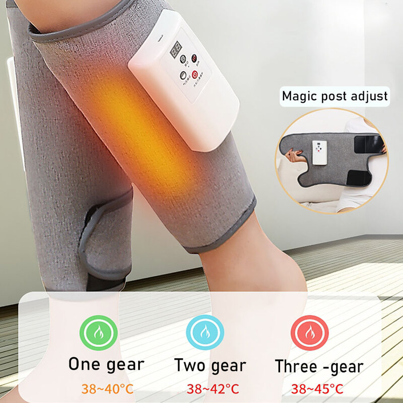 Vibração elétrica perna massageador compressa quente terapia de pressão profissional massagem do pé compressão de ar alívio muscular dor