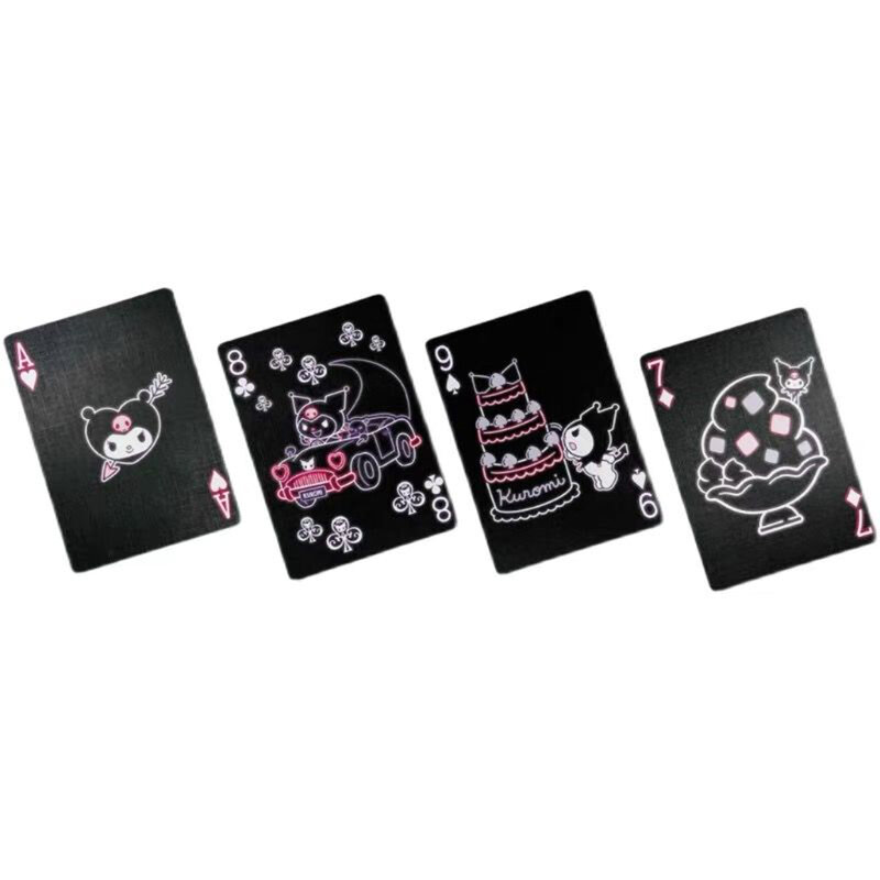Kuromi Sanrio Black Playing Card Cute Cartoon Anime Cartoon Kawaii Print Playing Card Plush Toys for Girls Entertainm Gifts