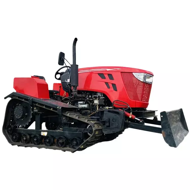 Kualitas tinggi tahan lama menggunakan berbagai budidaya pertanian traktor pertanian murah dengan Frontend Loader Crawler Micro Tiller
