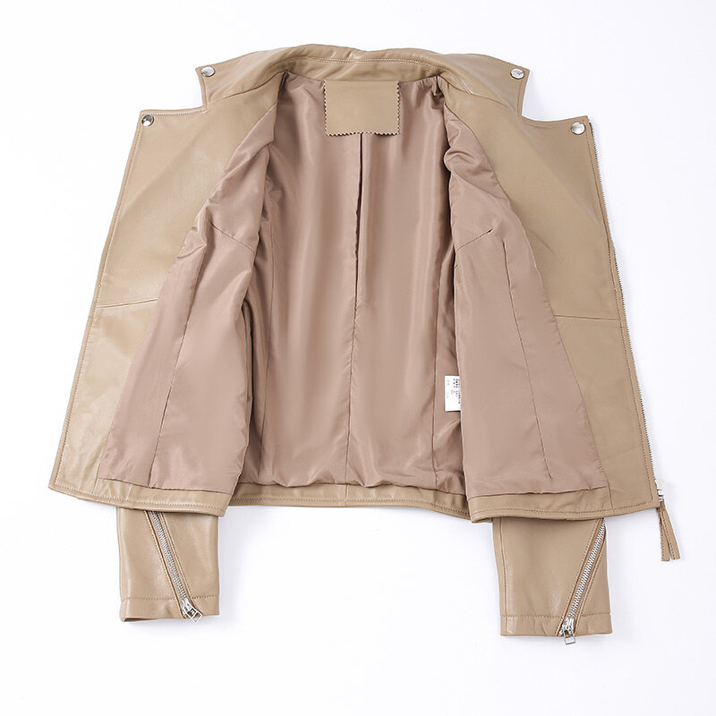 2023 Lady Leather Jackets Genuine Sheepskin Short Lambskin Coats For Spring Autumn