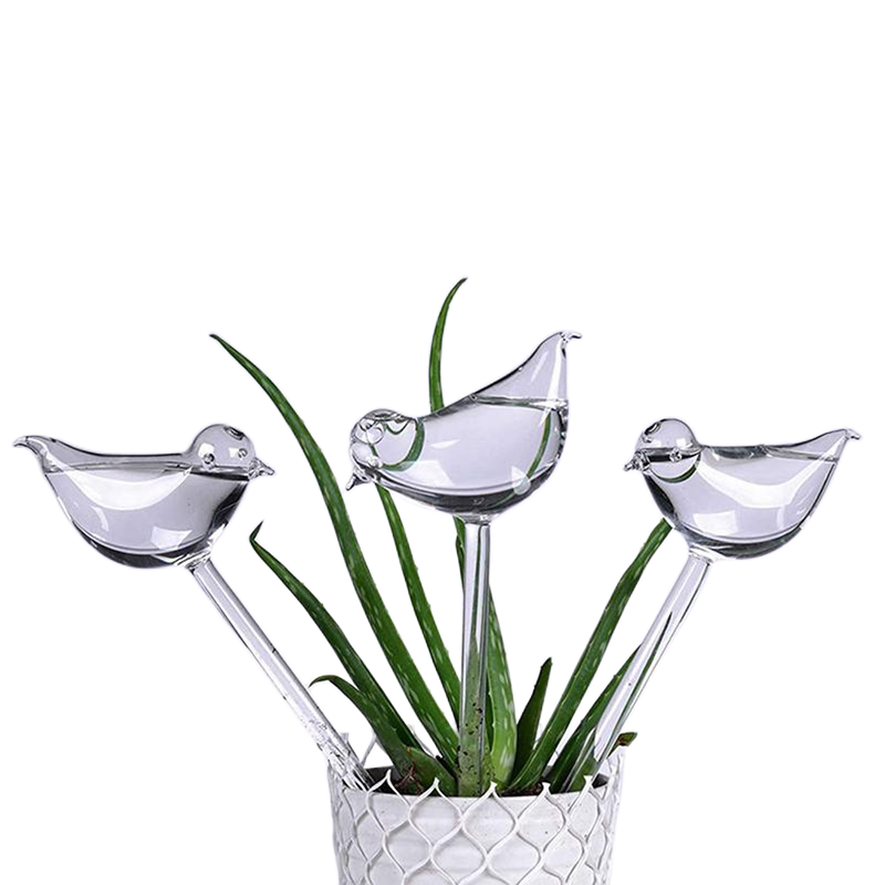 Dispositif d'Arrosage existent des Fleurs, Abreuvoir pour Plantes, Globes en Forme d'Oiseau, Soufflé à la Main, Ampoules d'Eau en Plastique, 5/10 Pièces