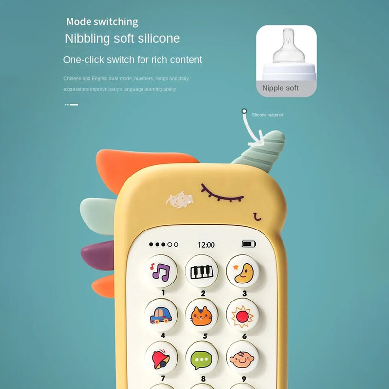 Baby's Music Sound Phone Toy, telefone, brinquedos para dormir, simulação mordedor, educação infantil precoce, presentes para crianças