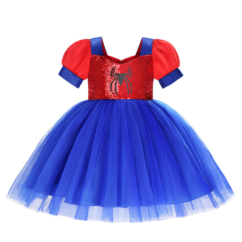 Платье принцессы «Человек-паук» Disney, костюм для косплея на Хэллоуин для маленьких девочек, одежда для детского дня рождения, платье Гвен, костюм Человека-паука