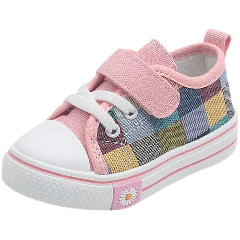 Kids Canvas Shoes for Boys Girls Toddlers First Walkers Fashion Classic Casual Sneakers Little Children Skate Shoes Checkered