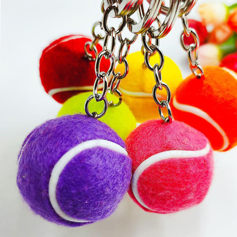 30Pcs Tennis Keychain Tennis Match Gifts Backpack Keychain Hawaiian Party Favors Gifts Mini Tennis Ball Keychains
